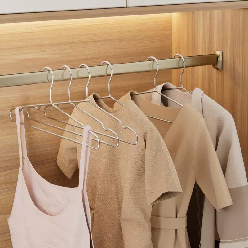 不锈钢实心衣架家用防滑收纳晾衣架儿童衣架防风防滑婴儿晾衣架