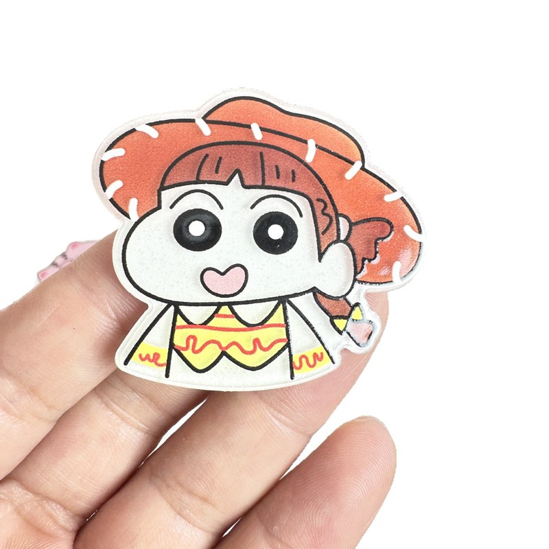 韩版彩色小新发夹发圈卡通亚克力专用发饰女孩掰掰夹可爱刘海夹女|undefined