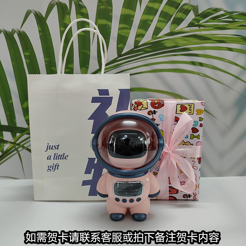大型モデル宇宙飛行士スマート Bluetooth オーディオクリエイティブ目覚まし時計ラジオ TF カード FM 時計 AI 音声インターホン|undefined