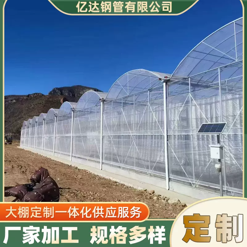 定制连体温室大棚农业花卉种植阳光智能温室养殖镀锌钢管大棚骨架