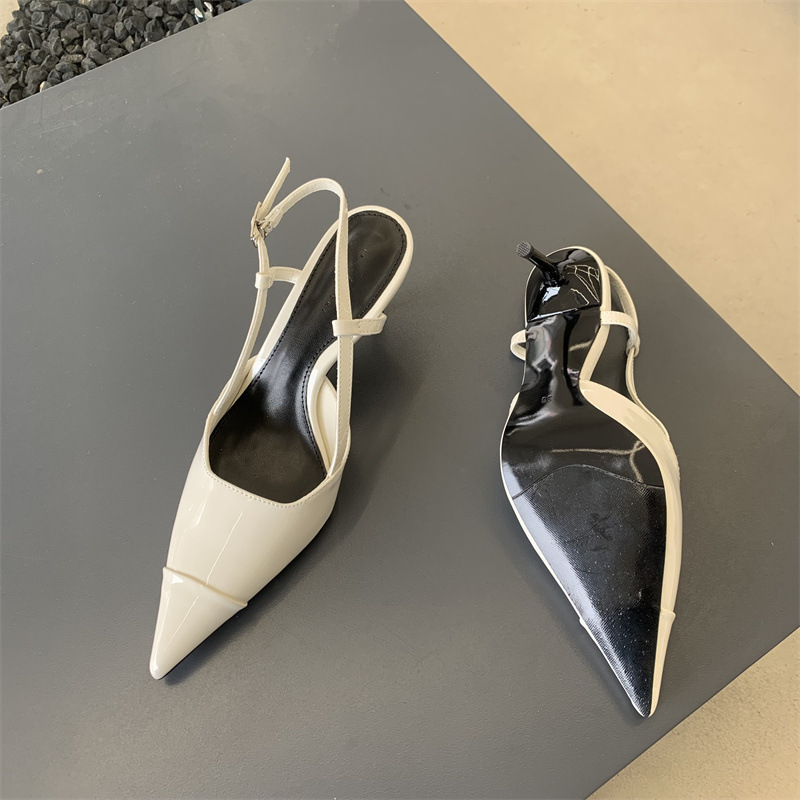 2024 nuovo autunno e l'estate scarpe a spillo francesi con punta a punta temperamento dorato sandali cavi con punta a punta per le donne tacchi alti_voghion.com