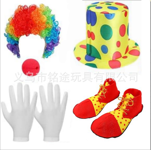 Pascua payaso accesorios de vestir accesorios divertidos sombreros pajarita tirantes zapatos calcetines payaso nariz roja