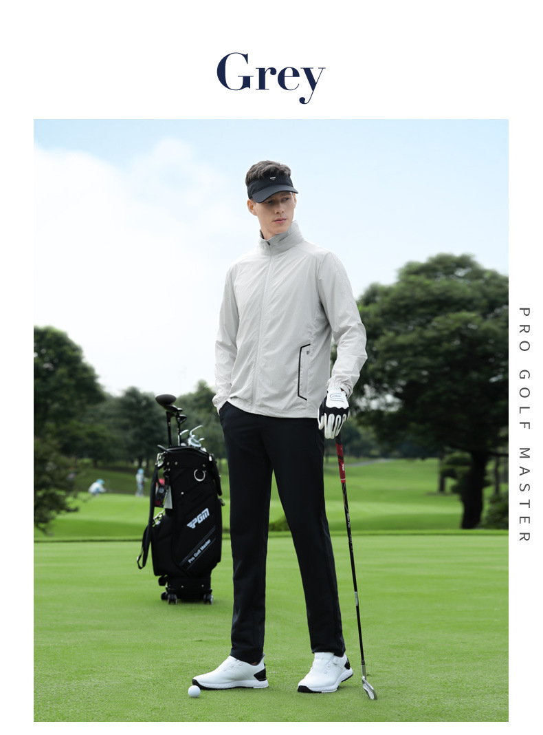 Áo chống nắng golf nam cổ đứng nhẹ chống mưa, tay dài khóa kéo — Áo khoác đen [mũ trùm đầu ẩn/chống nắng và mưa/vòng găng tay ở mặt sau] YF818 chi tiết 17