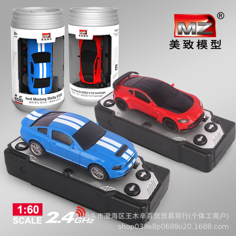 Meizhi 1:60 缶ミニレーシングカーワイヤレスリモコンカー LED ライト付きシンプルでポータブルギフト教育
