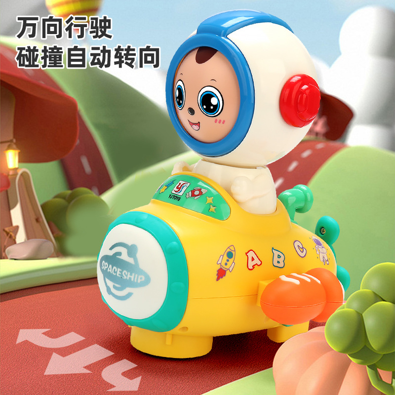 Disparar el mismo tipo de nave espacial eléctrica divertida, música, iluminación, modelo de simulación de avión de pasajeros, juguetes para niños.