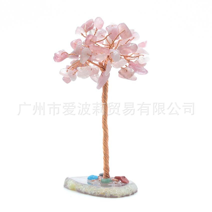 Cristal grava ágata pieza base fortuna árbol decoración hogar creativo artesanía decoración de escritorio