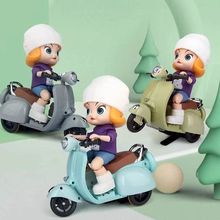 卡通人物造型特技摩托车玩具男孩儿童声光旋转抖音同款仓鼠电动车