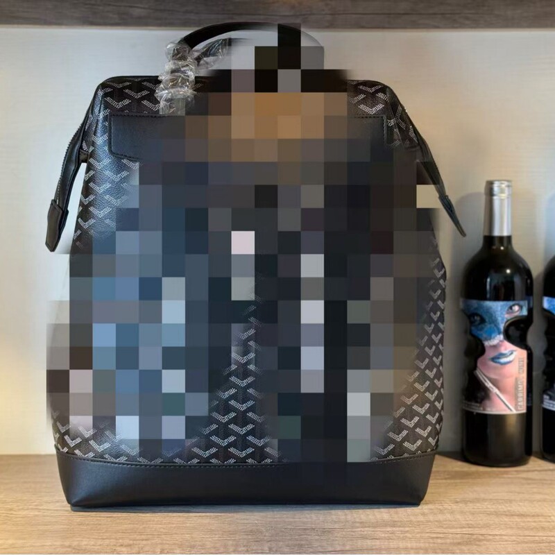 Goyard Men's Briefcase Business Commuter Bag Dog Tooth Casual Office Computer Bag Y Letter Printed Handbag