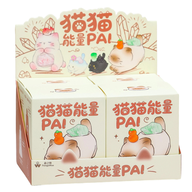 猫猫水晶盲盒摆件可爱装饰办公室礼物教师节礼品新款跨境新品公仔|undefined