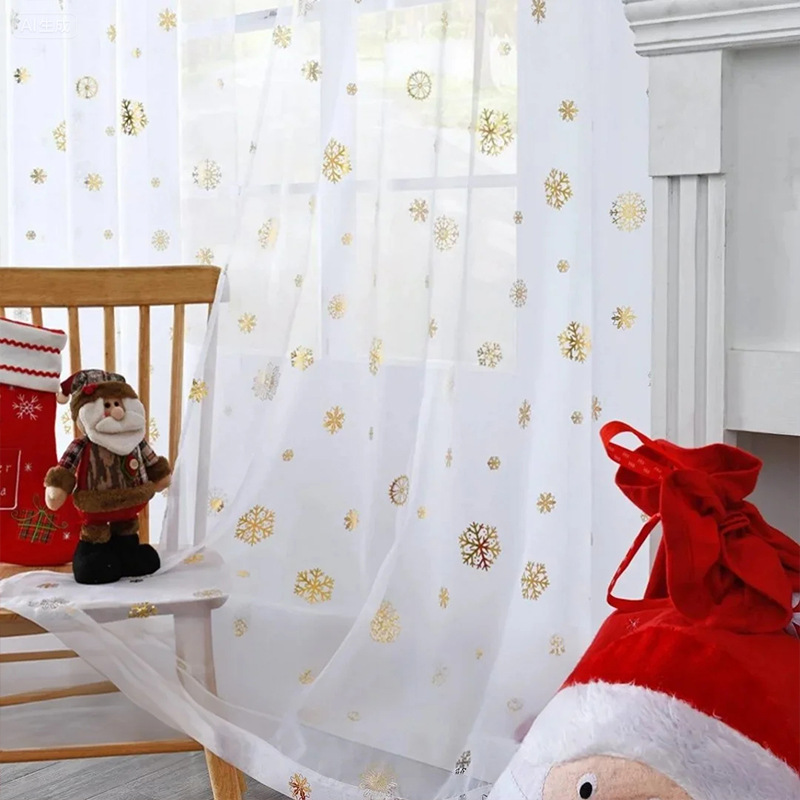 Navidad cortina de balcón opaco aislamiento solar protección solar cortina puente Shaoxing Ke comercio exterior transfronterizo amazónico