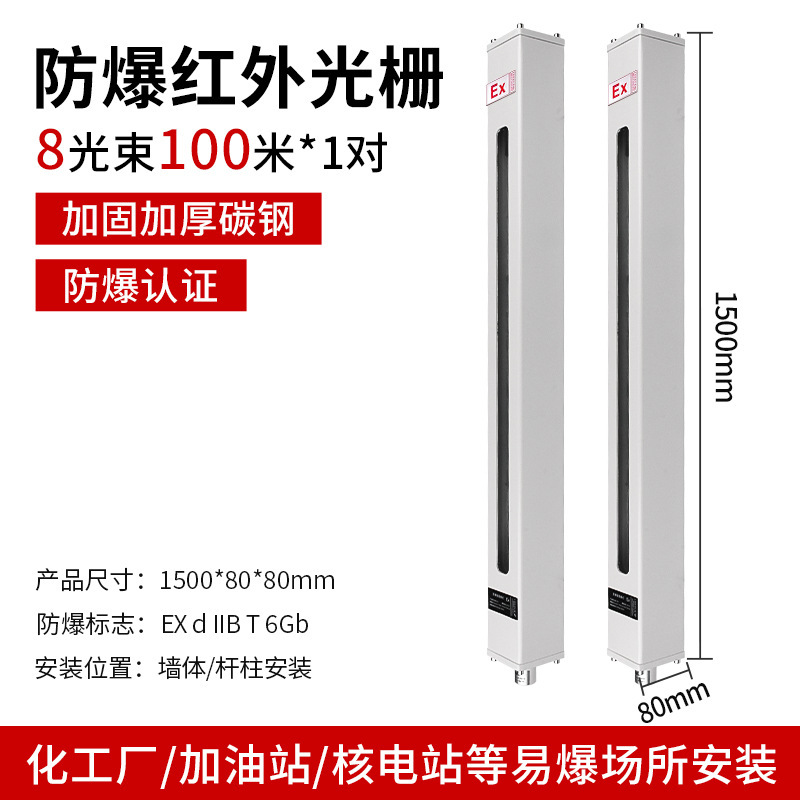 防爆红外光栅对射报警器加油站防盗入侵红外隔爆探测红外线报警器|undefined