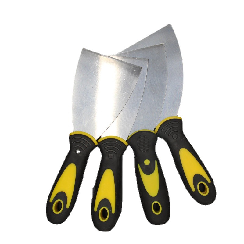 Mango de madera gruesa cuchillo de masilla herramienta de pintura raspado blanco relleno de pared costura pala de acero inoxidable pintura cuchillo de masilla