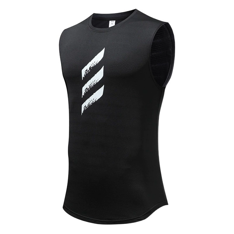 Новый летний модный мужской пуловер с круглым вырезом, сетчатая рубашка, спортивный топ для фитнеса, жилет без рукавов, быстросохнущий