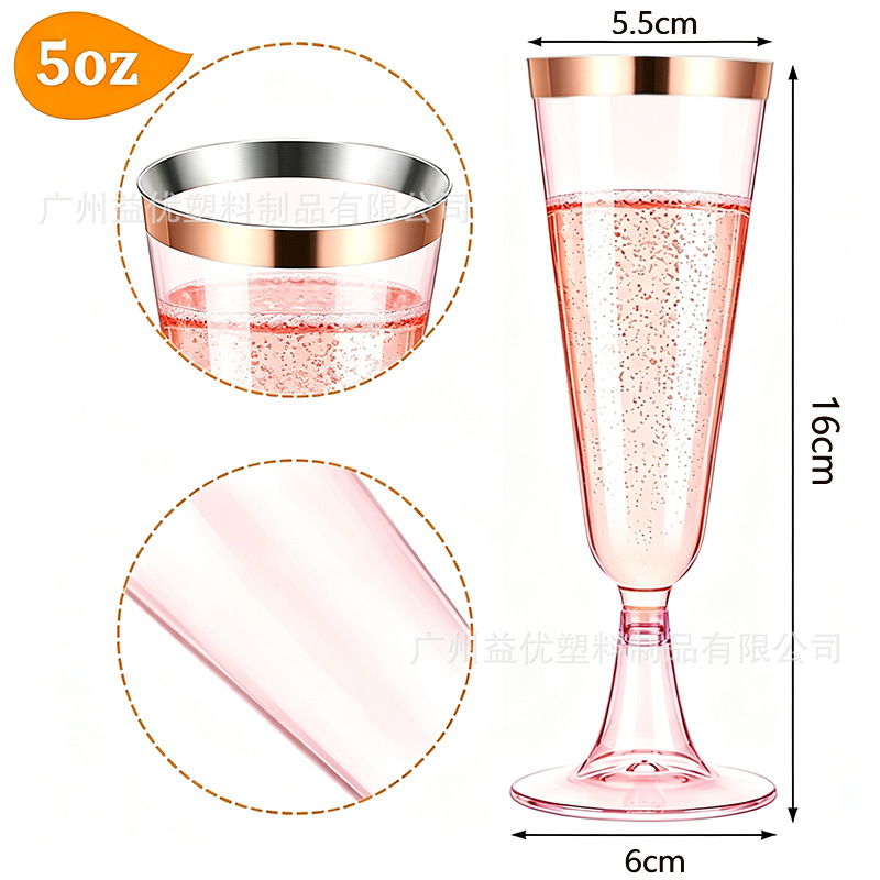 Copa de Champaña Desechable de Plástico Transparente Desmontable para Fiestas image 15