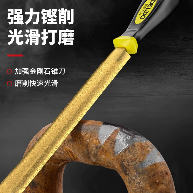 德力西电气 File grinding tool knives with high hardness metal triangular rubbing middle teeth semicircular clamp