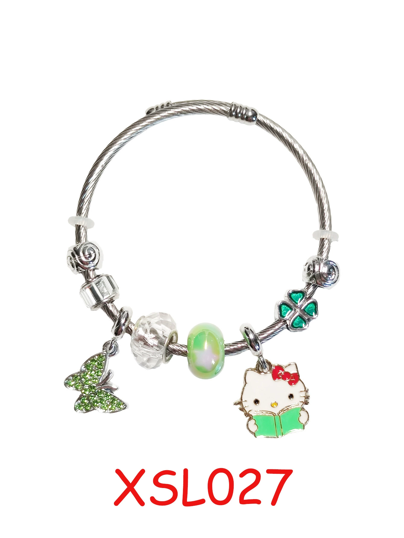 Браслет (Panjia) DIY с крупными отверстиями и подвесками в стиле Hello Kitty, 9×7×3 см