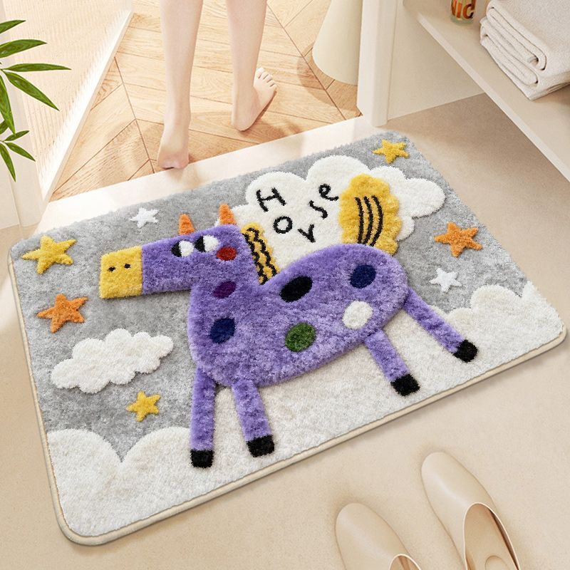 Cartoon Cute and Cute Kitten Bathroom Imitation Cashmere Thickened Absorbent Foot Mats Stain-Resistant Bathroom Door Mats and Floor Mats for Delivery