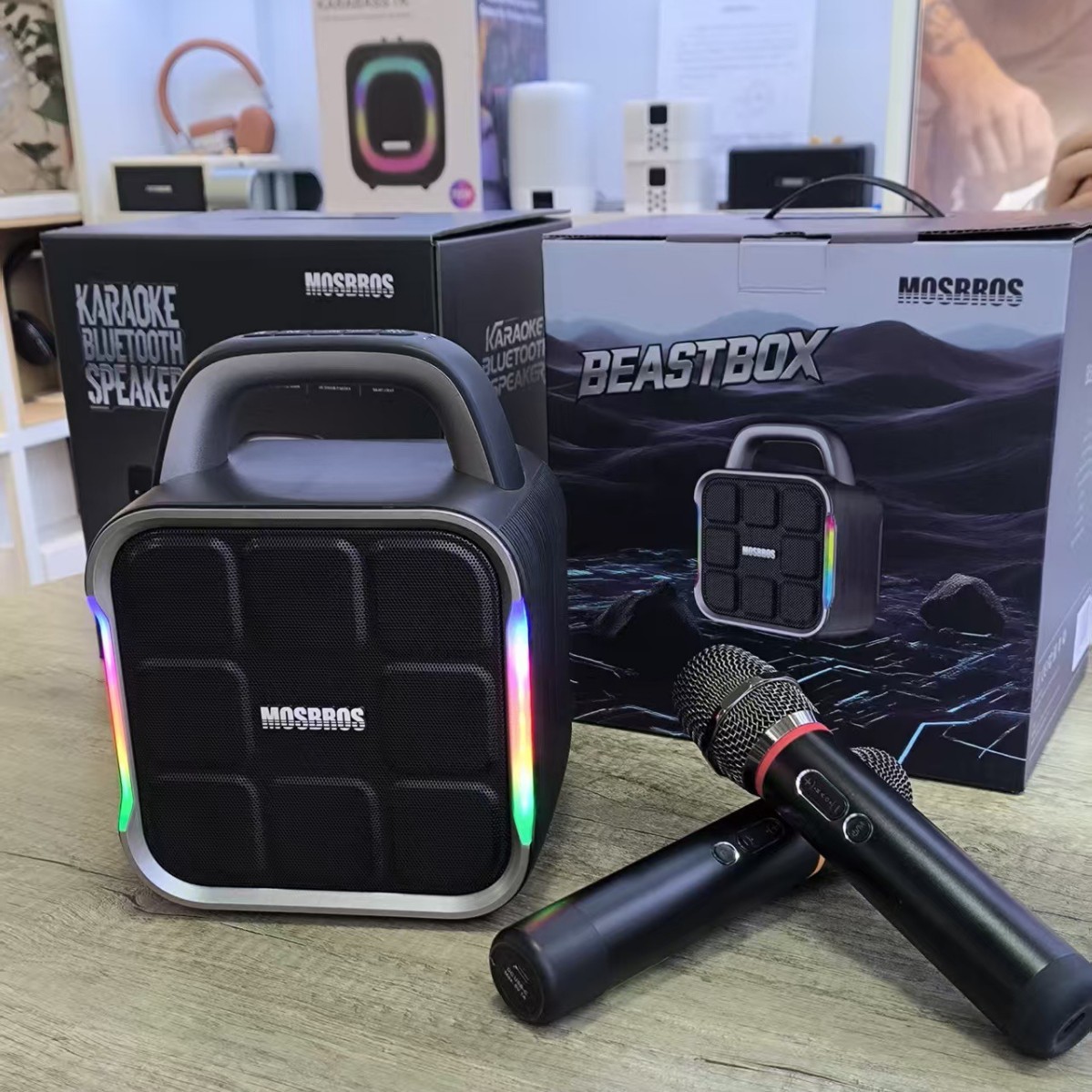 Mosbros Wireless Bluetooth Karaoke Speaker with Heavy Bass and High Sound Quality, Home Outdoor Portable Speaker, Karaoke Speaker