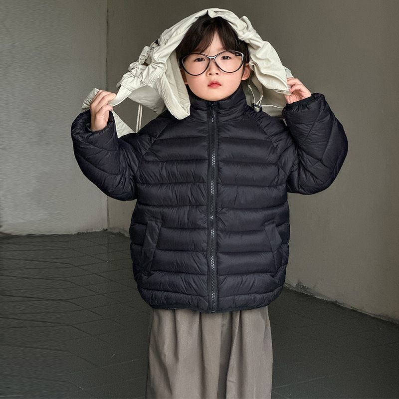 女童轻薄款羽绒棉服中小童宝宝男中大童小女孩短款外套校服神器|undefined