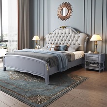 复古美式轻奢全实木床1.8米现代简约主卧双人床1.5米软靠欧式婚床