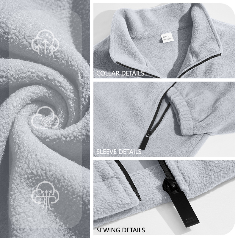 Sudadera con Cuello Alto de Forro Polar para Hombre 380g de Poliéster Térmico para Ocio image 4