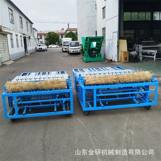 蔬菜大棚保温草毡机自动切边秸秆编织机畜牧棚舍防护电动草帘机