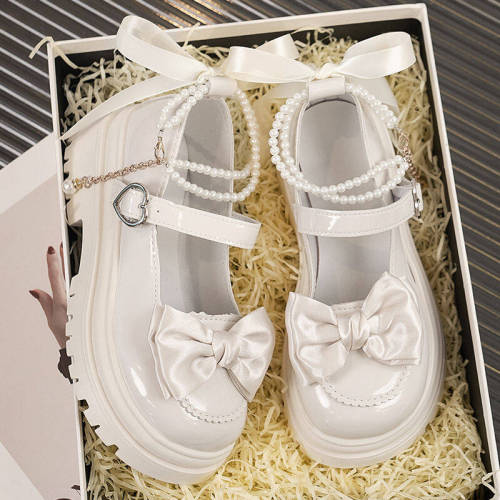 31 32 33 petite Mary Jane mini leather shoes for students, spring and autumn princess style, thick soles, sweet and trendy women's shoes, size 34