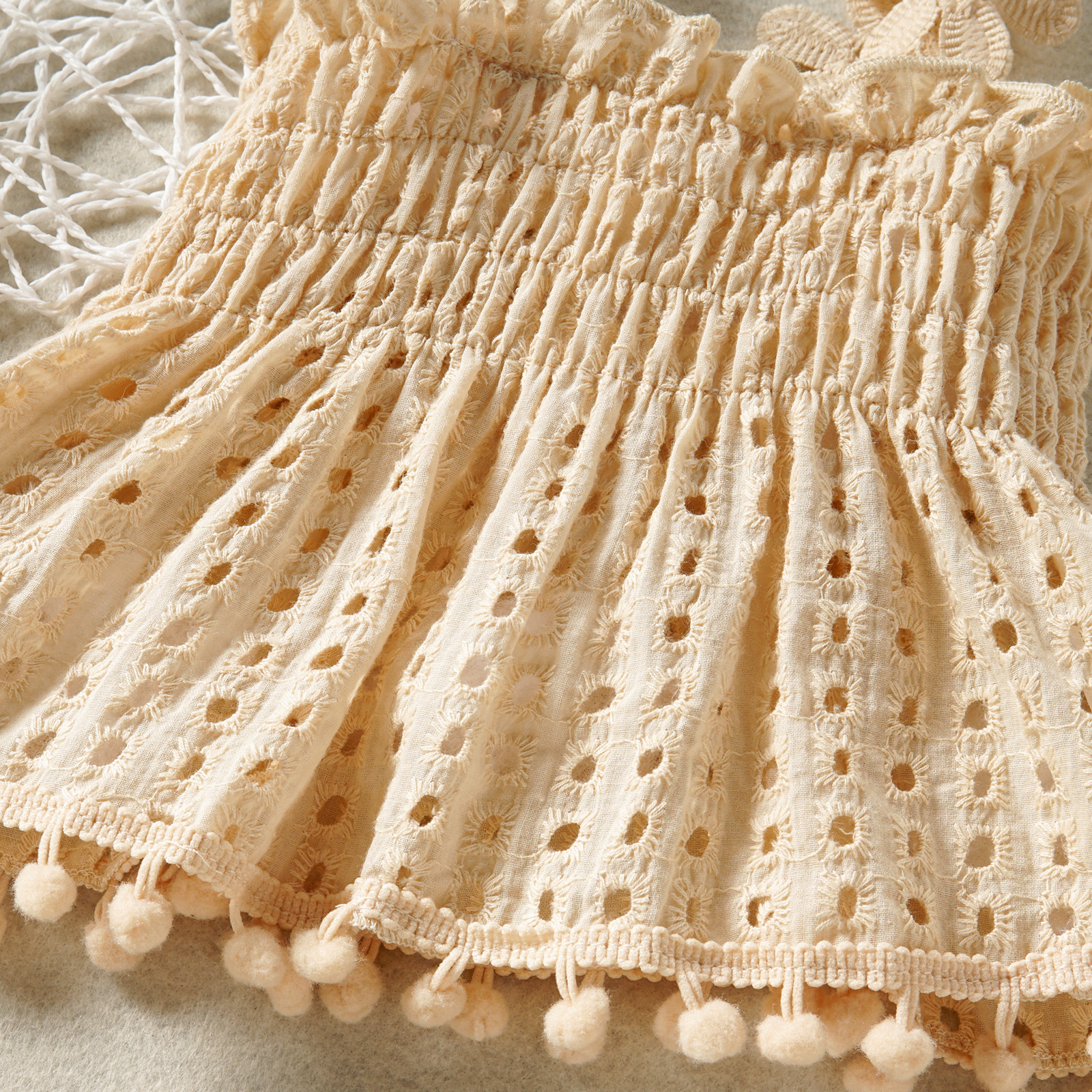 Title 6, Apricot Cotton Net Baby Two-piece Set, High Tem...