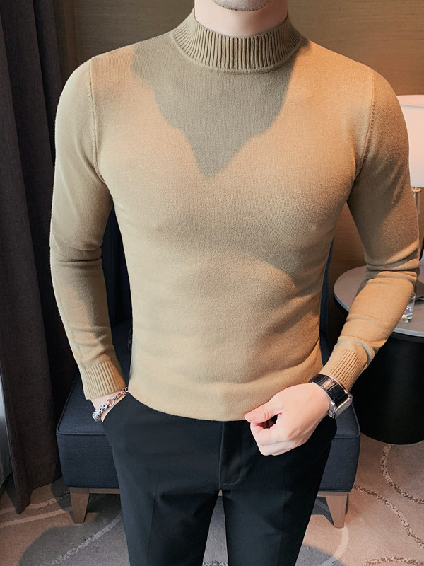 Autumn demi-season solid color knitted sweater
