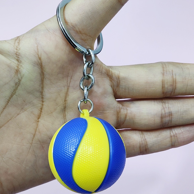 クロスボーダー4cmサッカーキーホルダーバスケットボールストラップ学生カバン掛け飾りスポーツグッズプレゼントテニスラグビー掛け