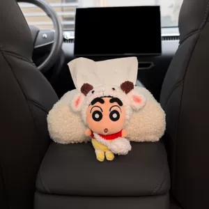 Crayon Shin-chan car armrest tissue box, tissue bag for car interior, center console tissue box, cute for girls