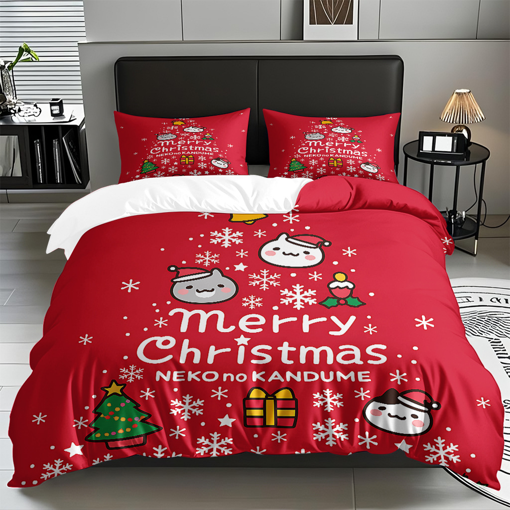 Impresión digital 3D Kit de colcha de navidad muñeco de nieve alce piel fábrica de textiles caseros directa TEMU / JIT