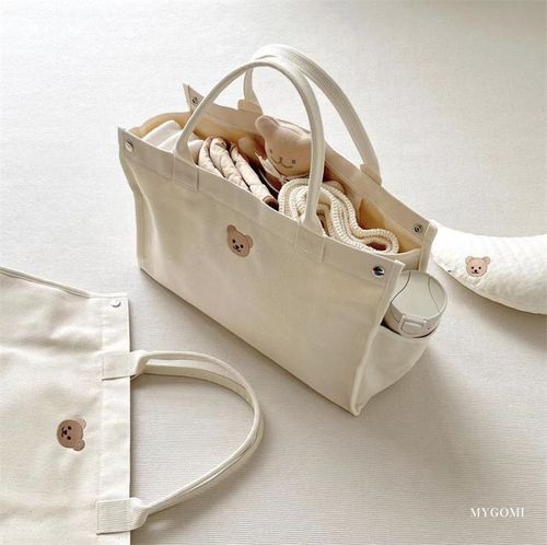 Korean ins mommy bag multifunctional canvas tote handbag going out fashionable large capacity mother and baby bag