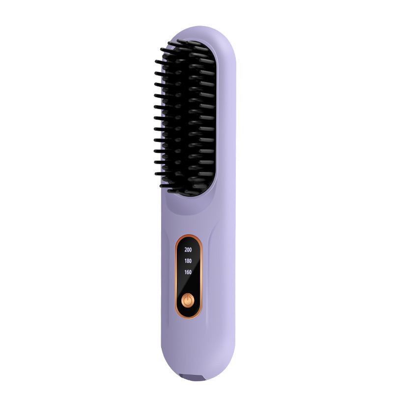 スマートワイヤレスヘアストレートニングコーム、ストレートとカーリングの両用電動コーム、ハイヘッドヘアアイロン、ファッショナブルなスタイリング、ポータブルヘアストレートニングコーム|undefined