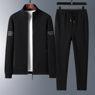 Middle-aged plus size Sports suit Men's Sweatshirt Spring and Autumn Loose Casual Jacket Men's Middle-aged Dad Autumn Clothes