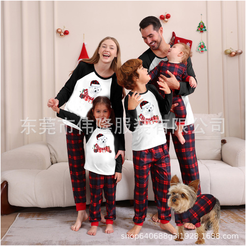 Autumn and Winter Boys' and Girls' Clothing Sets, Long-sleeved and Long-pants, New Christmas Family Outfits
