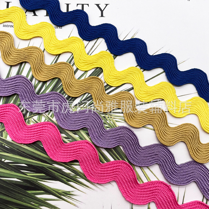 Cinturón de onda de borde curvo en forma de 1.3cmS disponible en stock, puños, escote, falda, accesorios de encaje decorativos, cinturón de marinero