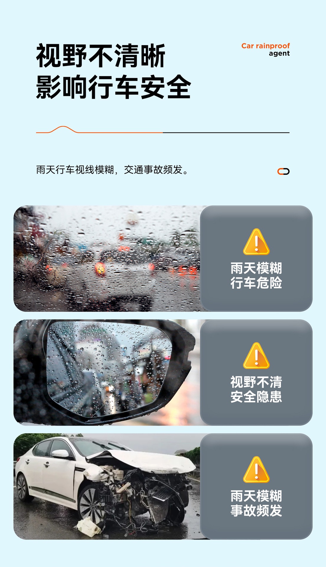 Suitable for rearview mirrors, car anti-rain spray, anti-fog agent, waterproof for car windows in rainy days, long-lasting defogging spray