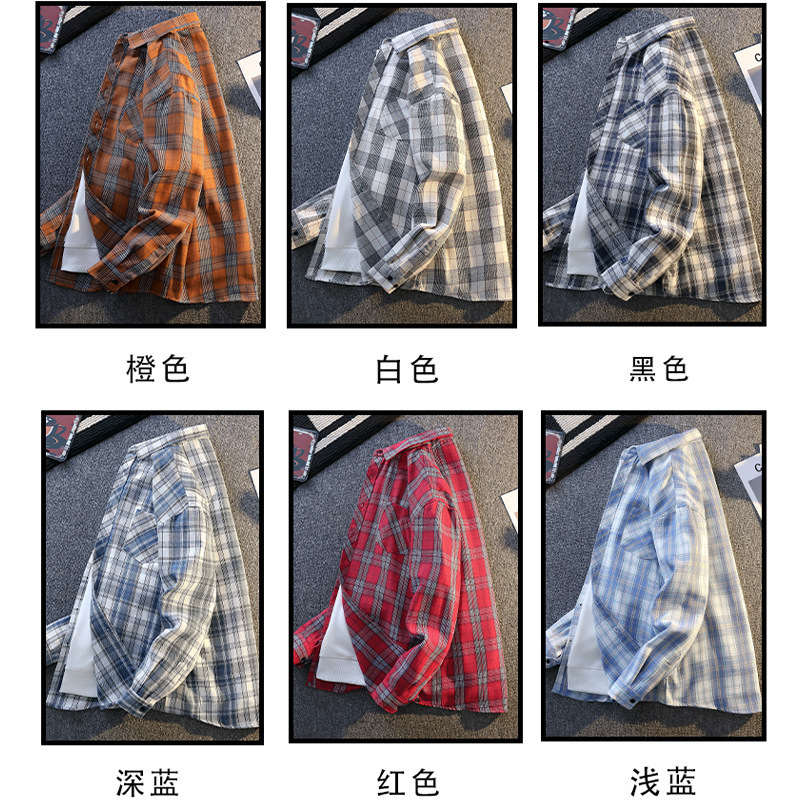 New Japanese-Style Plaid Long-Sleeve Shirt for Men, Spring and Autumn, Simple Versatile Youth High-End Casual Shirt Jacket New Japanese-Style Plaid Long-Sleeve Shirt for Men, Spring and Autumn, Simple Versatile Youth High-End Casual Shirt Jacket