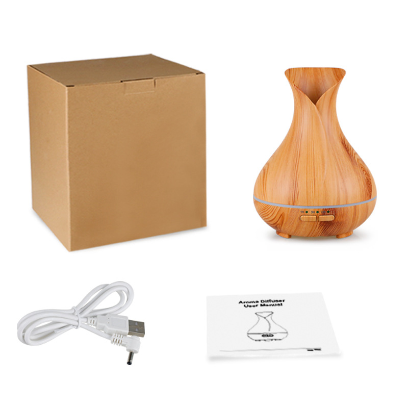 2022 nuevo USB jarrón mecánico de madera ligera aromaterapia grano hogar interior ultrasónico aceite esencial agua oxígeno máquina aromaterapia