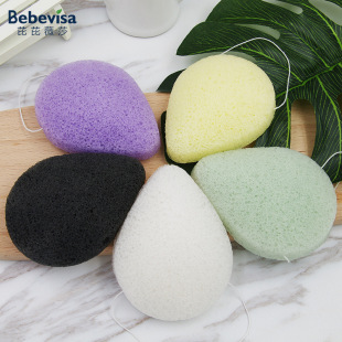 Oem Konjac Face Wash Natural Cleansing Sponge Cleansing Artifact Wipe Face Deep Rub Face Towel Cross-Border Skin Rejuvenation