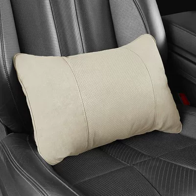Headrest | Suitable for Car - upgraded-perforated-deerskin-velvet-skin-friendly-and-breathable-off-white-single-pillow-standard