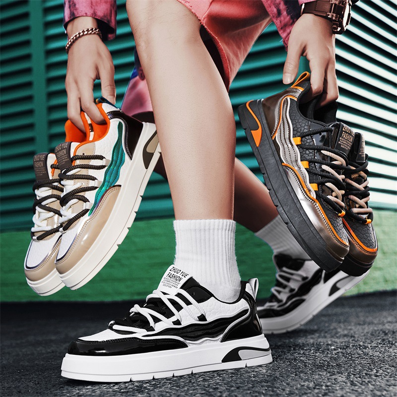 Zapatos de cuero de primavera para hombres zapatos de skate para hombres 2025 nuevos zapatos deportivos casuales para estudiantes personales de moda juveniles