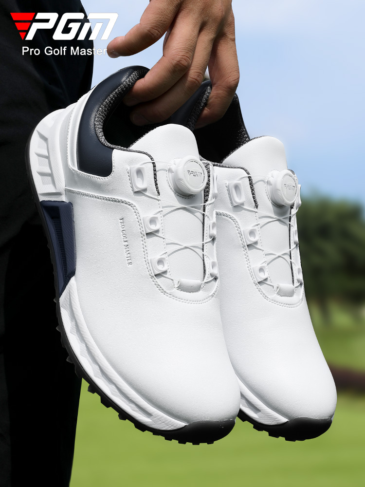Giày Golf PGM Nam Đệm Phục Hồi Cao Su Núm Dây Chống Thấm — Màu xanh sáng-[đệm đàn hồi/gai chống trượt được cấp bằng sáng chế/siêu chống thấm nước] XZ432