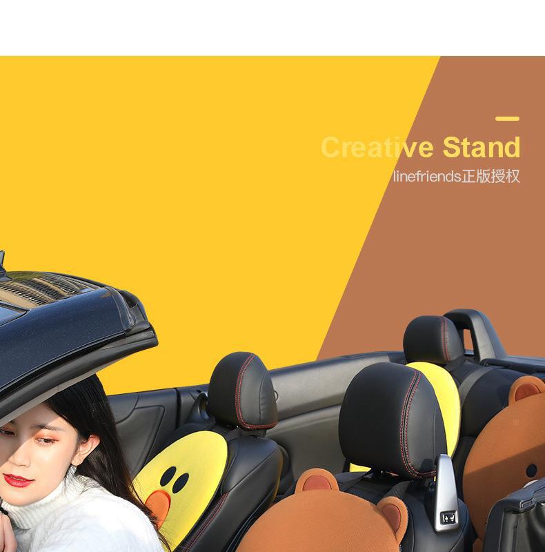 Cartoon Cute Brown Bear Internet Celebrity Car Seat Cushion, Universal for All Seasons, Half-Cover Seat Cover, Goddess Car Seat Cushion, Car Seat Cover