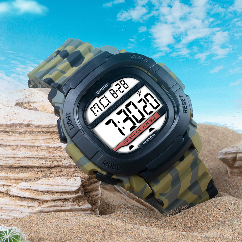 Nuevo multi-funcional luminoso reloj electrónico moda hombres montañismo al aire libre luminoso reloj electrónico fábrica al por mayor
