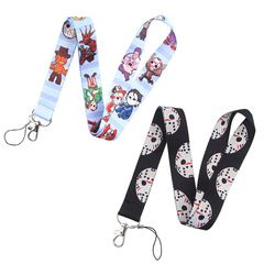 Mask-inspired horror cartoon phone lanyard | ID card, camera, and badge holder neck strap