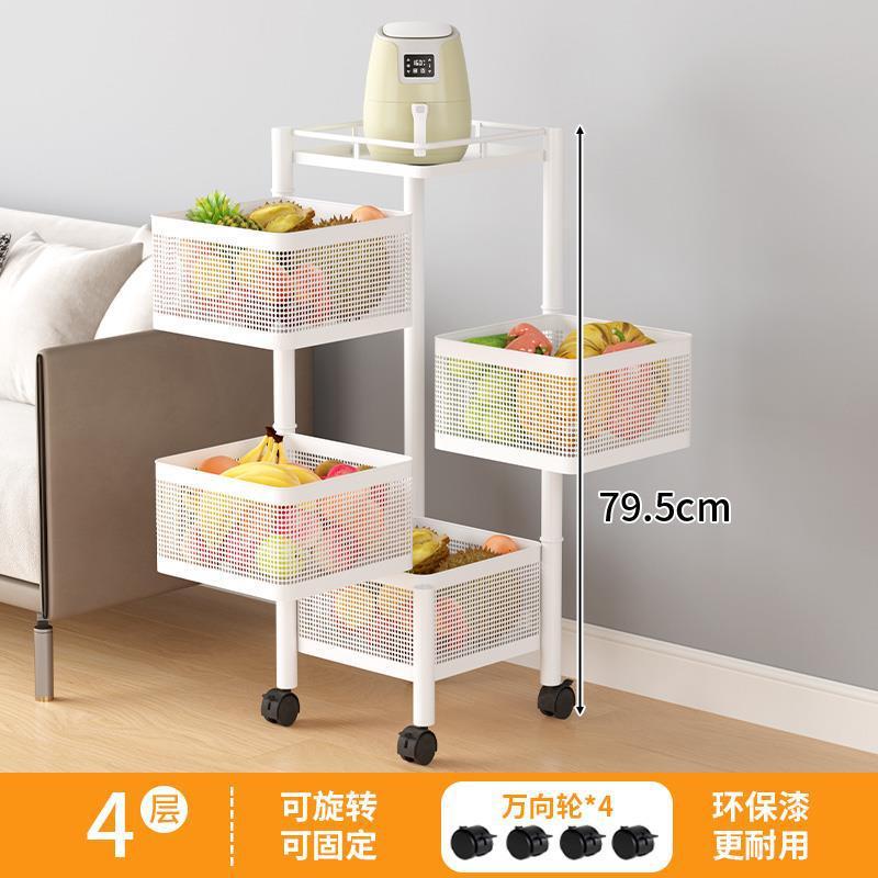小推车置物架可移动家用客厅高颜值零食水果厨房蔬菜落地收纳架子|undefined