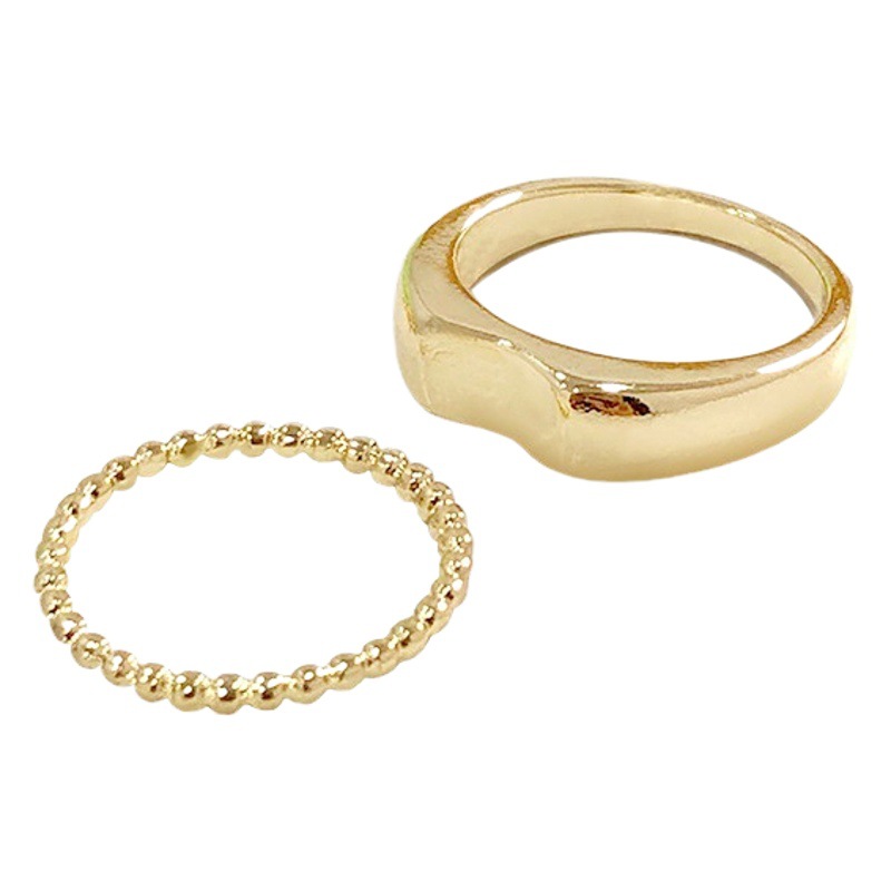 Cool style ring 3 pack ~ suit combination niche design sense ins South Korea metal ring female index finger ring fashion