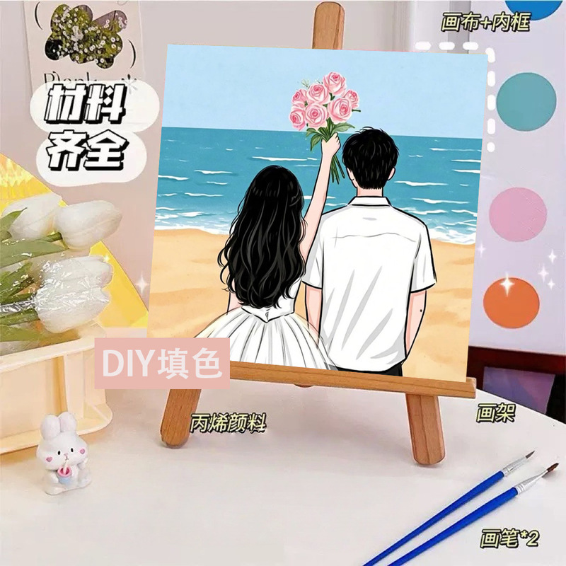 スポンジ・ボブ デジタル油絵 DIY 漫画アニメ 子供向け 手塗り装飾画 置物 環境に優しい|undefined